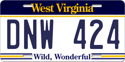 WV license plate DNW424