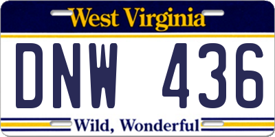 WV license plate DNW436