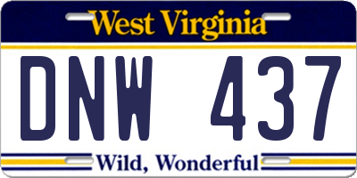 WV license plate DNW437