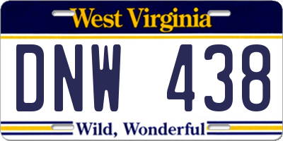 WV license plate DNW438