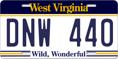 WV license plate DNW440