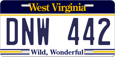 WV license plate DNW442