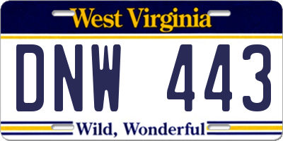 WV license plate DNW443