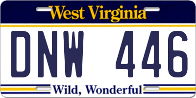 WV license plate DNW446