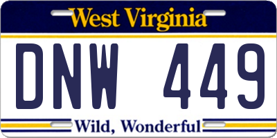 WV license plate DNW449