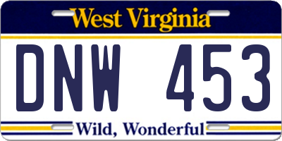 WV license plate DNW453
