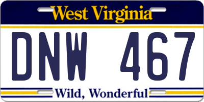 WV license plate DNW467