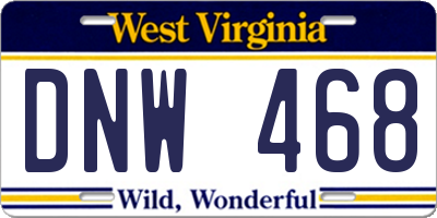 WV license plate DNW468