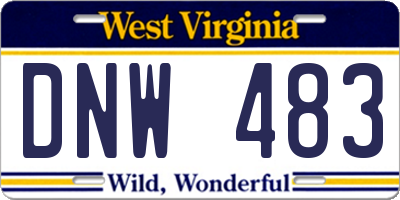 WV license plate DNW483