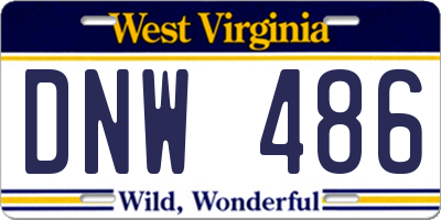 WV license plate DNW486