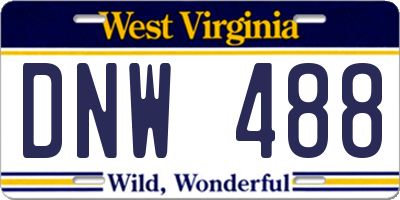 WV license plate DNW488