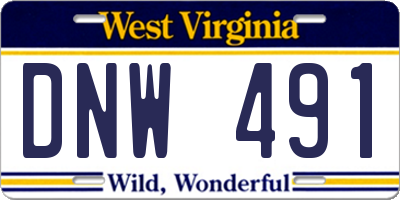 WV license plate DNW491