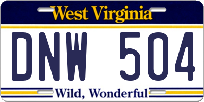 WV license plate DNW504
