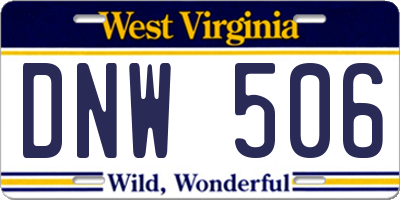 WV license plate DNW506