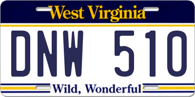 WV license plate DNW510