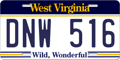 WV license plate DNW516