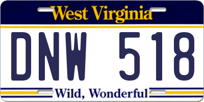 WV license plate DNW518