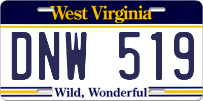 WV license plate DNW519