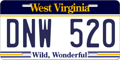 WV license plate DNW520
