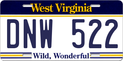WV license plate DNW522
