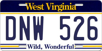 WV license plate DNW526