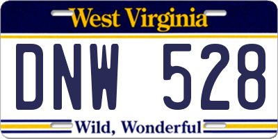 WV license plate DNW528