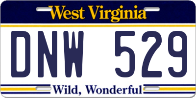 WV license plate DNW529