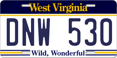WV license plate DNW530