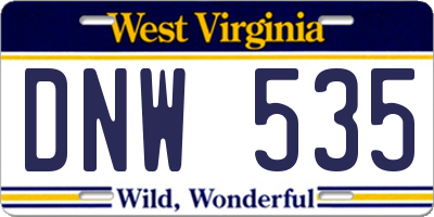 WV license plate DNW535
