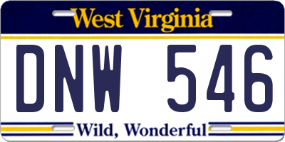 WV license plate DNW546