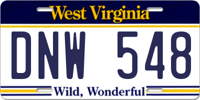 WV license plate DNW548