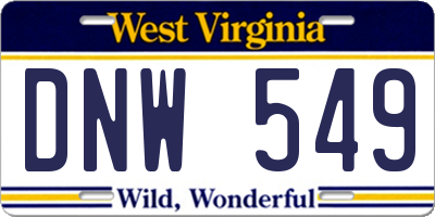 WV license plate DNW549