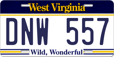 WV license plate DNW557