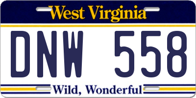 WV license plate DNW558