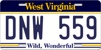 WV license plate DNW559