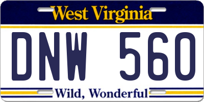 WV license plate DNW560