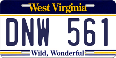 WV license plate DNW561