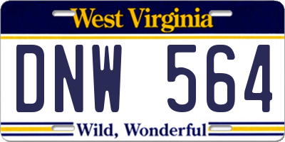 WV license plate DNW564