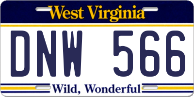 WV license plate DNW566