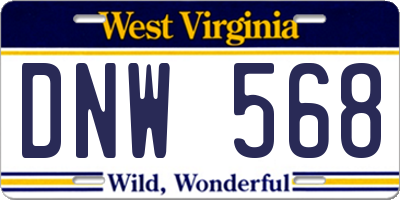 WV license plate DNW568