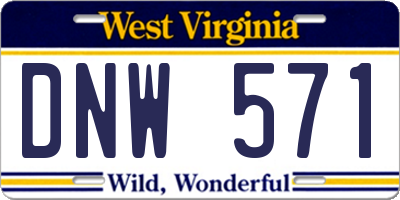 WV license plate DNW571