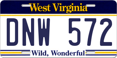 WV license plate DNW572