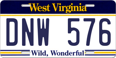WV license plate DNW576