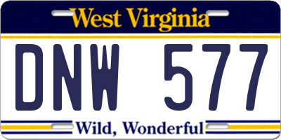 WV license plate DNW577