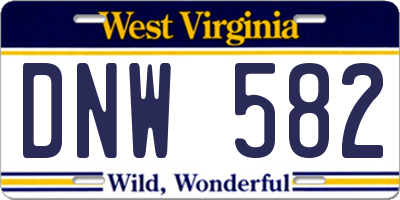 WV license plate DNW582
