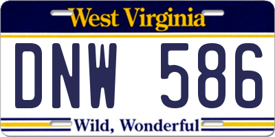 WV license plate DNW586