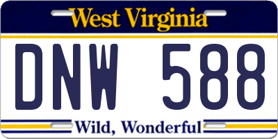 WV license plate DNW588