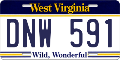 WV license plate DNW591