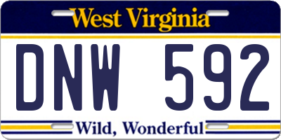 WV license plate DNW592