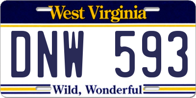WV license plate DNW593